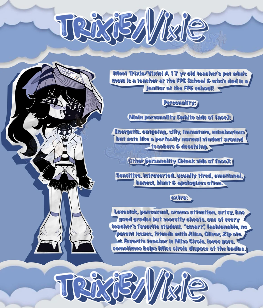 Trixie [White side of face]/Vixie [Black side of face] on UnVale